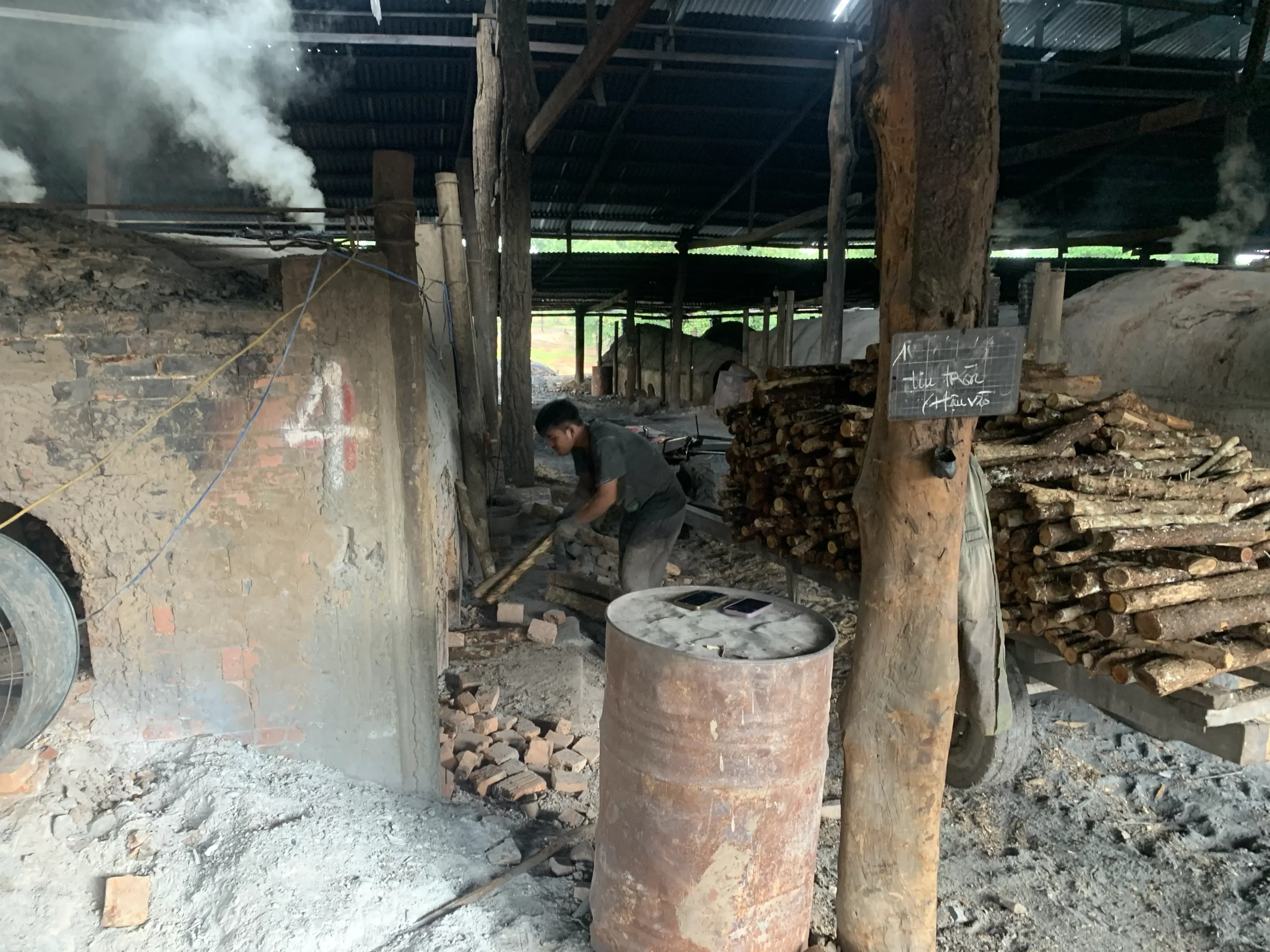 binchotan raw wood preparation