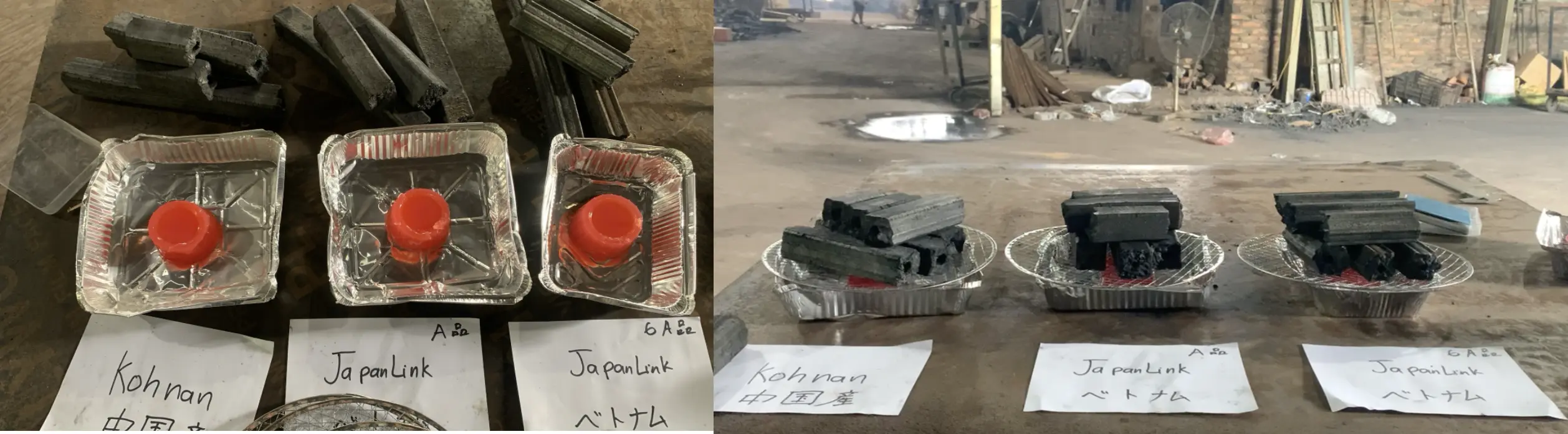 Sawdust charcoal ignition test using 50gr solid fuel