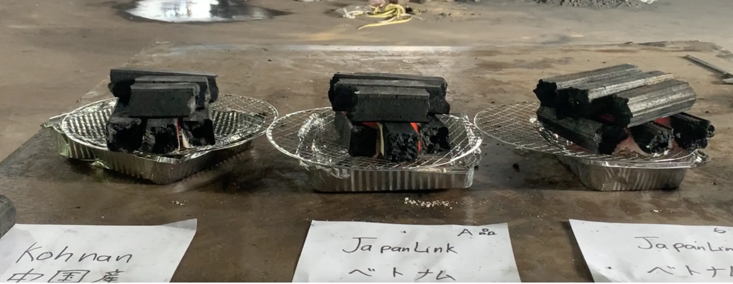 Sawdust charcoal test status at 40 minutes