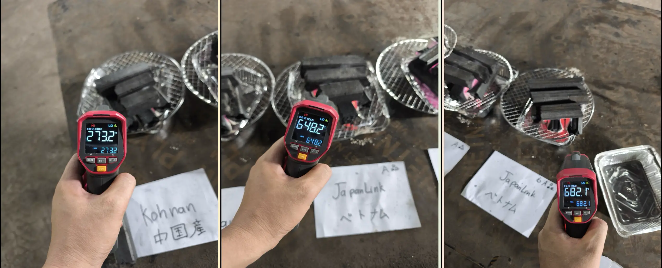 Sawdust charcoal combustion status at 50 minutes