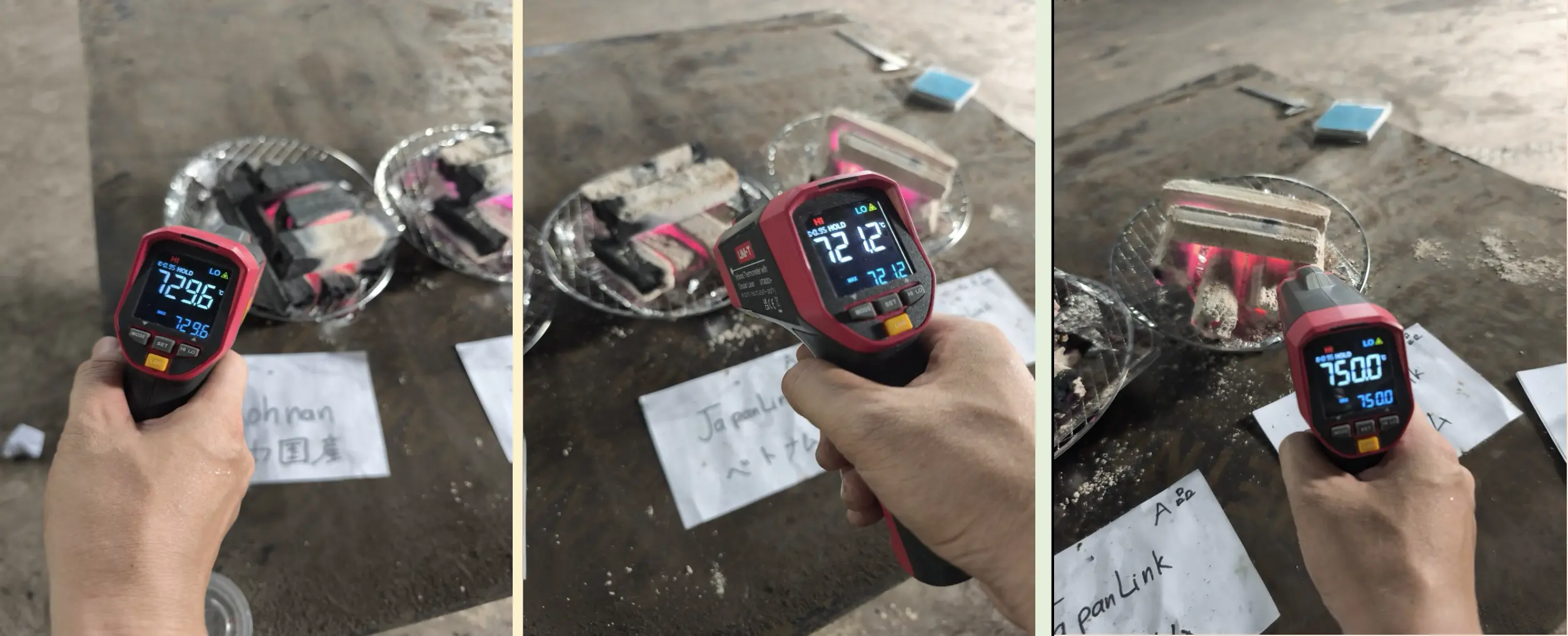Sawdust charcoal burning test at 1 hour 35 minutes