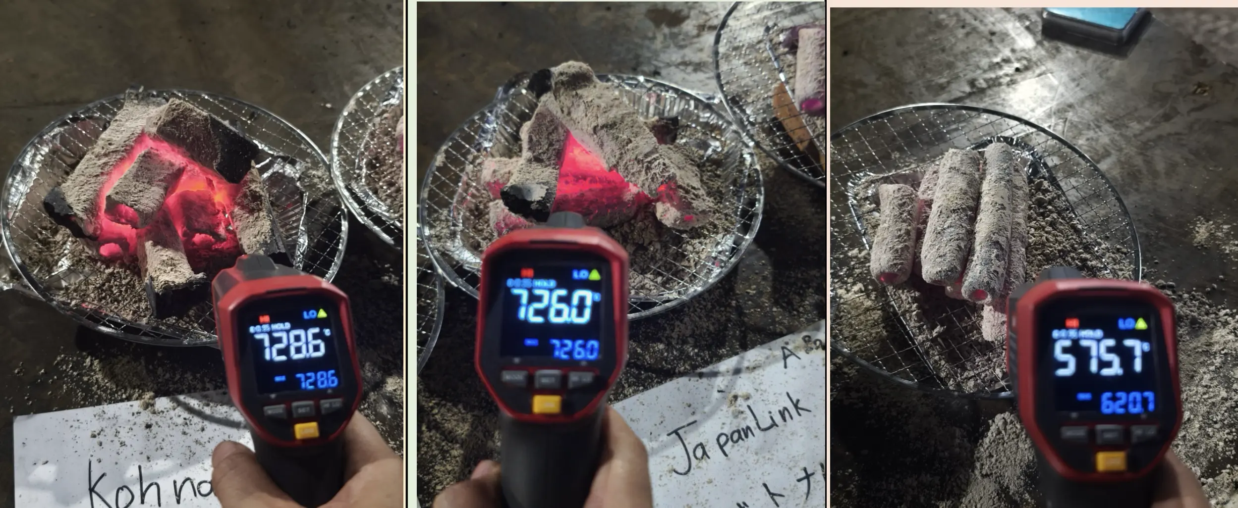 Sawdust charcoal burning test at 4 hours