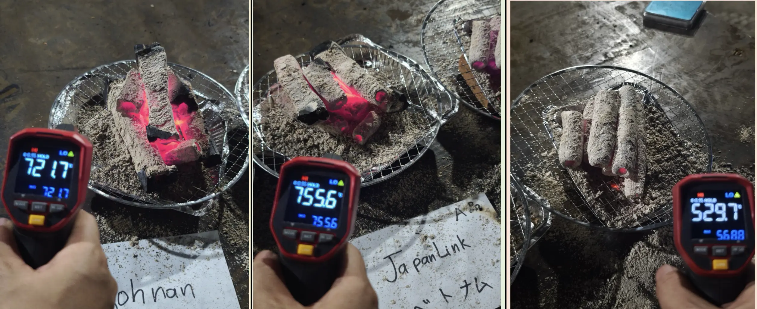 Sawdust charcoal burning test at 4 hours 15 minutes