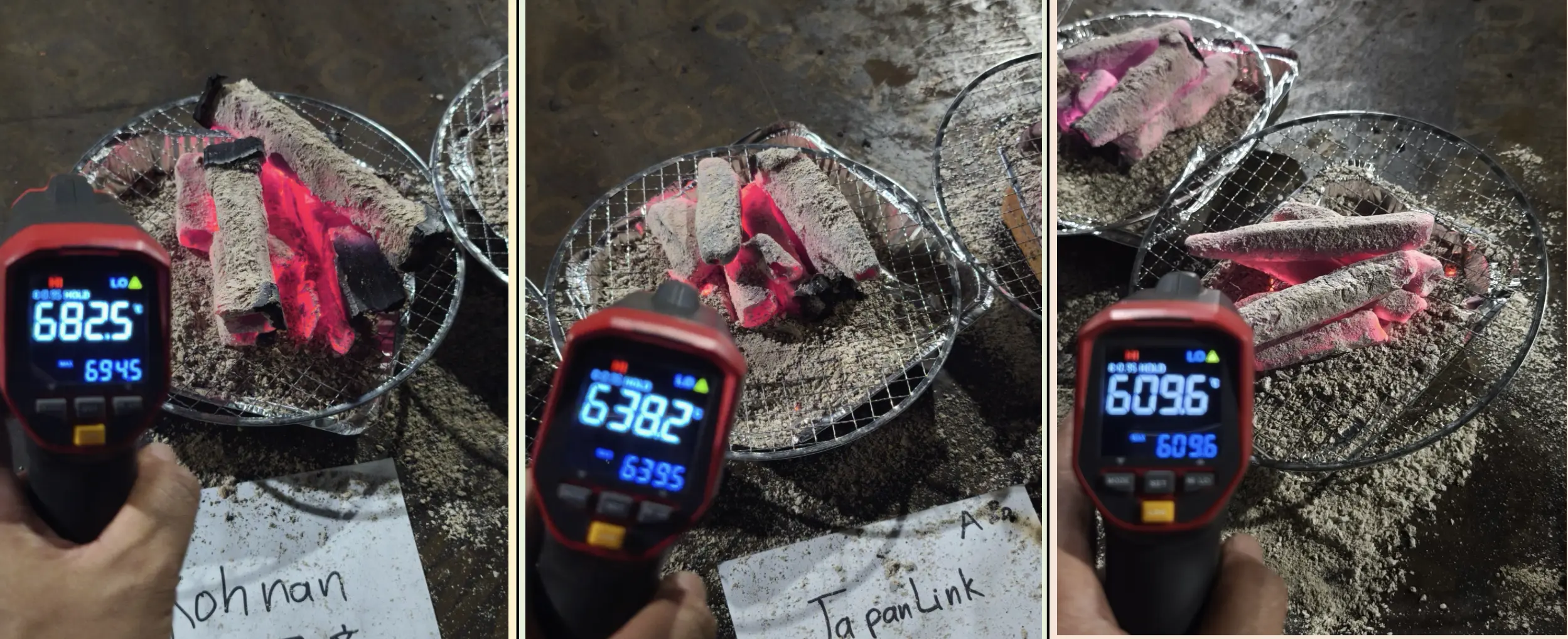 Sawdust charcoal burning test at 5 hours