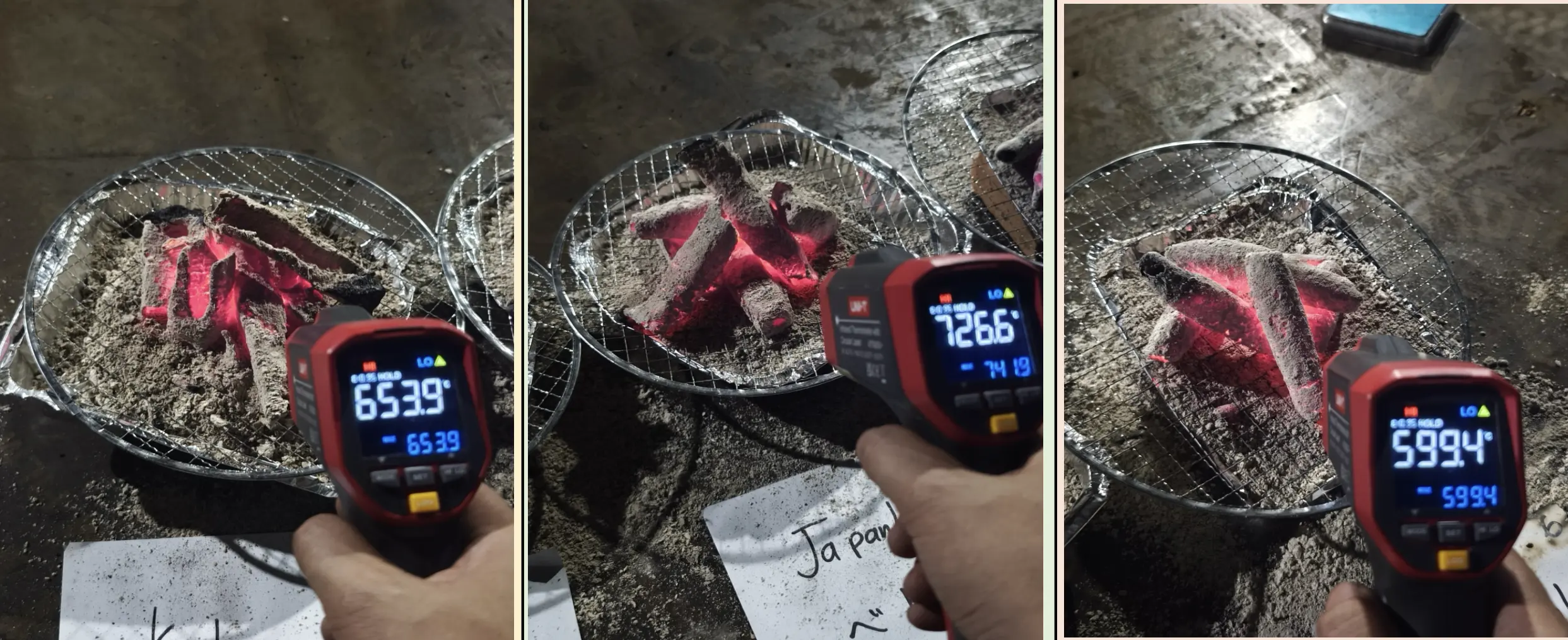 Sawdust charcoal burning test completed at 6 hours